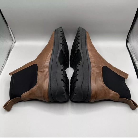 Madewell Leather Dani Chelsea Lugsole Boots Pull On Stable Brown Women Size 10 - Picture 8 of 11